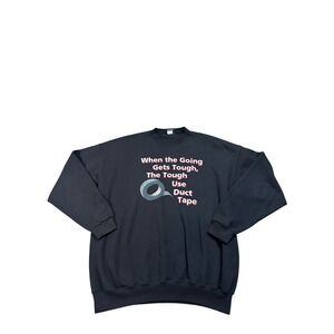 Vintage Garment Graphics Duct Tape Sweatshirt‎ Mens XXL Black Made in USA 90s